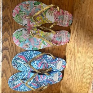 Lilly Pulitzer for Target Floral Sandals - Pink, Blue, Gold